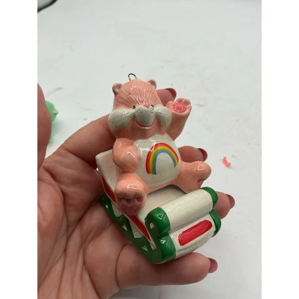 Vintage Care Bears Ceramic Christmas Ornaments Lot of 2 Wish Bedtime Bear
